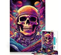 Puzzle da 1000 pezzi "Teschio nello spazio" per adulti, gioco stimolante e divertente, taglio preciso, regalo speciale 38x26cm