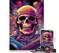 Puzzle da 1000 pezzi "Teschio nello spazio" per ragazzi, gioco intelligente per momenti di condivisione, immagine da assemblare, opera d'arte 38x52cm
