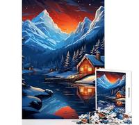 Puzzle da 1000 pezzi The Camping Winter Lodge Decorazione per la casa Giocattoli Ottimi regali e giocattoli Gioco pratico Decompressione intellettuale Dimensioni 50x75cm