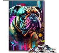 Puzzle da 1000 pezzi "The Gently Bulldog", puzzle in legno, rompicapo stimolante per adolescenti, perfetto come decorazione per la casa o come regalo (dimensioni 50x75cm)