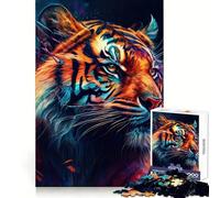 Puzzle da 1000 pezzi "The Mighty Tiger" per ragazzi, gioco di logica stimolante per il relax, bordi chiari, sorpresa di compleanno 50x75cm