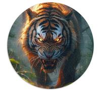 Puzzle da 1000 pezzi "The Roaming Tigers", puzzle rotondo in cartone, sviluppa le capacità di coordinazione occhio-mano, perfetto come regalo di compleanno, 67,5x67,5 cm