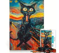 Puzzle da 1000 pezzi "The Scream Cat Teenagers" - Memoria, Luce, Relax, Design, Assemblaggio, Decorazione da Parete 38x52cm