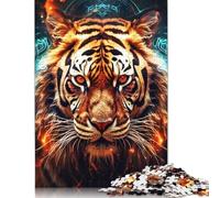 Puzzle da 1000 pezzi "The Tigers Eyes" per adulti, difficoltà elevata, rafforza i rapporti tra i membri della famiglia, 1000 pezzi (75x50 cm)
