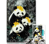 Puzzle da 1000 pezzi Three Pandas per adolescenti, giocattoli, giochi educativi, antistress, lista dei desideri con Babbo Natale (75x50cm)