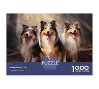 Puzzle Da 1000 Pezzi Three Rough Collies Puzzle Per Adulti Gioco Pratico Sfida Difficile Interazione Genitore-figlio 52x38cm/1000pcs
