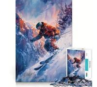 Puzzle da 1000 pezzi "Thrilling Descent" per adolescenti, gioco intelligente e rilassante, con schema di montaggio e lista dei desideri di Babbo Natale 38x52cm