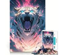 Puzzle da 1000 pezzi Tiger Beast Mode per adolescenti, ideale per rafforzare la memoria, per una vita tranquilla e serena, con bordi di qualità e un tocco di Babbo Natale 38x52cm