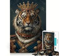 Puzzle da 1000 pezzi Tiger King per ragazzi, gioco di abilità mentale, svago, divertimento, design, assemblaggio, regalo elegante 38x26cm