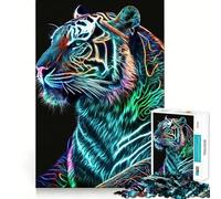 Puzzle da 1000 pezzi Tiger Neon per adolescenti, stimola la memoria e allevia lo stress, con taglio di alta qualità, un regalo prezioso 38x52cm