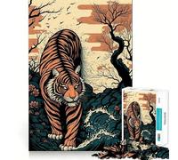 Puzzle da 1000 pezzi Tiger Ukiyo E Giappone Cina per adulti, gioco intelligente antistress, assemblaggio, sorpresa di Natale 50x75cm