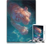 Puzzle da 1000 pezzi Tigre albina che nuota sott'acqua Giocattolo Gioco intellettuale Apprendimento Educativo Regali di Babbo Natale segreto Dimensioni 38x26cm