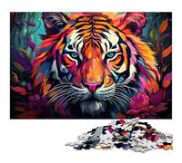 Puzzle da 1000 pezzi Tigre arrabbiata e violenta per adulti gioco educativo giocattolo regalo di Babbo Natale segreto 1000 pezzi (38x26 cm)