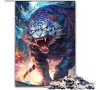 Puzzle da 1000 pezzi Tigre Bianca in Furia Puzzle in legno dimensioni 50x75cm Attività educativa per le abilità cognitive Miglioramento delle abilità cognitive