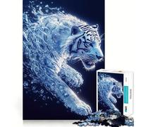 Puzzle da 1000 pezzi "Tigre Bianca nel Ghiaccio" per Adolescenti,gioco di memoria,incastro perfetto,nessun pezzo si stacca,ideale da portare in viaggio,gioco per allenare la mente,regalo (38x26cm)