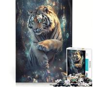 Puzzle da 1000 pezzi Tigre Bianca nella Foresta gioco interattivo allena la mente e la manualità compleanno e Natale 38x52cm