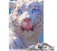 Puzzle da 1000 pezzi "Tigre Bianca" per adulti, difficoltà alta, rafforza le relazioni tra i membri della famiglia, 1000 pezzi (75x50 cm)