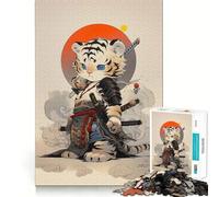 Puzzle da 1000 pezzi "Tigre Bianca Samurai" Gioco creativo per sviluppare le capacità di gioco,con pezzi ben saldi e senza parti che si staccano Attività ideale per rafforzare i legami familiari
