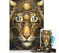 Puzzle da 1000 pezzi Tigre biomeccanica,taglio preciso,divertente gioco di logica,divertimento per rallentare il ritmo,decorazione natalizia per la casa (38x52cm)