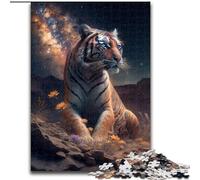 Puzzle da 1000 pezzi "Tigre Cosmica" in legno, idea regalo unica per decorare la casa fai da te, 50x75cm, per adolescenti e famiglie, decorazione fai da te perfetta e sfida stimolante
