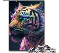 Puzzle da 1000 pezzi "Tigre Cosmica", puzzle impegnativo, dimensioni 50x75cm, rompicapo fai da te impegnativo, gioco perfetto per famiglie o regalo decorativo.