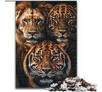 Puzzle da 1000 pezzi "Tigre e Leone", puzzle da 1000 pezzi impegnativo per adolescenti, perfetto come decorazione per la casa o come regalo (dimensioni 26x38cm)