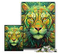 Puzzle da 1000 pezzi "Tigre gialla", puzzle impossibile per adulti, ideale per decorare la casa, allenare il cervello e come regalo per le feste, dimensioni 26x38cm.