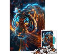 Puzzle da 1000 pezzi "Tigre luminosa nella natura" Difficile e stimolante Analisi e logica Gioco educativo adatto a persone dai 14 anni in su 50x75cm