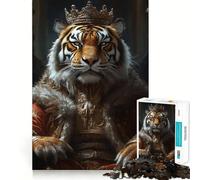 Puzzle da 1000 pezzi "Tigre Monarca della Natura Selvaggia" per Adolescenti Rafforza la memoria, semplice, divertente, di qualità, con bordi memorabili Regalo indimenticabile 50x75cm