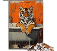 Puzzle da 1000 pezzi "Tigre nel bagno" per adolescenti, regalo di gioco stimolante, ideale come regalo per tutta la famiglia (26x38cm)