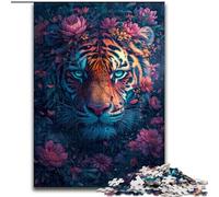 Puzzle da 1000 pezzi "Tigre nel fiore" per adulti, rompicapo impegnativo per adolescenti, divertimento per famiglie, regalo fai da te per la casa (dimensioni 50x75cm)