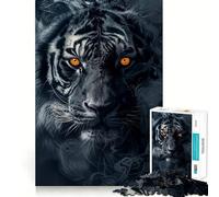 Puzzle da 1000 pezzi "Tigre nel fumo nero" per adulti, gioco stimolante per la mente, ideale per il gioco di gruppo, con dettagli nitidi e un regalo perfetto 50x75cm