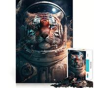 Puzzle da 1000 pezzi "Tigre nello spazio" per adolescenti, gioco stimolante per la mente, ideale per il relax, con tagli precisi e decorazioni artistiche 38x52cm