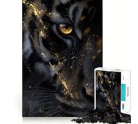 Puzzle da 1000 pezzi "Tigre Sguardo Dorato" per adulti, puzzle di memoria, sollevamento lento, divertimento, assemblaggio dell'immagine, regalo creativo 38x52cm