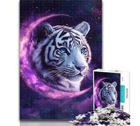 Puzzle da 1000 pezzi "Tigre sulla Luna" per adolescenti, 1000 pezzi, giocattoli educativi, ideale come regalo per tutta la famiglia, 26x38cm