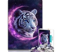 Puzzle da 1000 pezzi "Tigre sulla Luna" per adulti e ragazzi, giocattoli, giochi educativi antistress, adatti per la decorazione della scrivania (50x75cm)