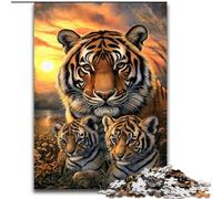 Puzzle da 1000 pezzi "Tigre sulla prateria" per adulti e ragazzi, giochi educativi, decorazioni per la casa, ideale come regalo per tutta la famiglia (50x75cm)