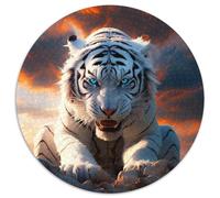 Puzzle da 1000 pezzi "Tigri al tramonto siberiano", regalo rotondo, 1000 pezzi, attività divertenti a casa, regalo di compleanno, regalo da viaggio (67,5x67,5cm)