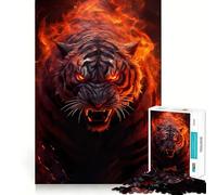 Puzzle da 1000 pezzi "Tigri, Fuoco e Gloria" per adolescenti, gioco per sviluppare le capacità cognitive, design accogliente e rilassante, ideale per l'assemblaggio e come regalo 50x75cm