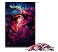 Puzzle da 1000 pezzi Tirannosauro Rex alla ricerca della preda per adulti puzzle in legno giochi per famiglie 75x50 cm