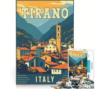 Puzzle da 1000 pezzi Tirano in Italia Vintage, gioco rompicapo, sfida difficile, ideale come regalo per tutta la famiglia 38x52cm
