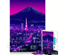 Puzzle da 1000 pezzi Tokyo City Neon Cyberpunk per ragazzi, gioco di logica e puzzle da assemblare, divertente, con taglio di precisione, regalo elegante 38x26cm