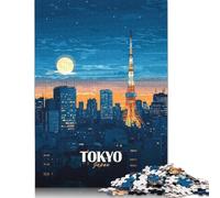 Puzzle da 1000 pezzi Tokyo Giappone Paesaggio urbano di notte Puzzle di carta Giocattoli educativi 38x26 cm/1000 pezzi