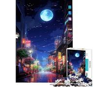 Puzzle da 1000 pezzi Tokyo Notte di Luna Sfida per l'intelligenza Giocattolo avvincente Gioco impossibile Antistress Idee regalo (Dimensioni 50x75cm)