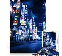 Puzzle da 1000 pezzi "Tokyo Street al neon" per adulti, un gioco stimolante per il tempo libero, con tagli precisi e oggetti da collezione (38x26cm)