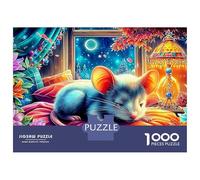 Puzzle da 1000 pezzi "Topi in barca", "Topolina della foresta al neon", per adulti dai 12 anni in su, gioco educativo, decorazione per la casa di compleanno difficili e stimolanti, 38x26 cm