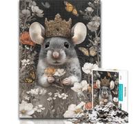 Puzzle da 1000 pezzi Topo che indossa una corona Puzzle da 1000 pezzi per adolescenti, ideale come regalo per tutta la famiglia Adatto per e 14 50x75cm