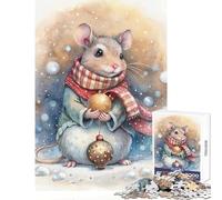 Puzzle da 1000 pezzi Topolino acquerello con decorazioni natalizie giocattoli antistress regali per donne e uomini gioco rompicapo collezione di artisti belle arti dimensioni 38x26cm