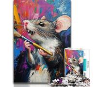 Puzzle da 1000 pezzi "Topolino Pittore" per adulti e ragazzi, per ammazzare il tempo durante le vacanze, con pezzi completamente interconnessi e di forma casuale, 75x50cm