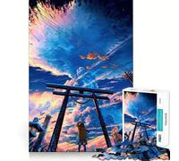 Puzzle da 1000 pezzi "Torii Gate at Sunset" per adulti e ragazzi, gioco di logica, per il tempo libero, con bordi precisi, decorazione murale 38x52cm